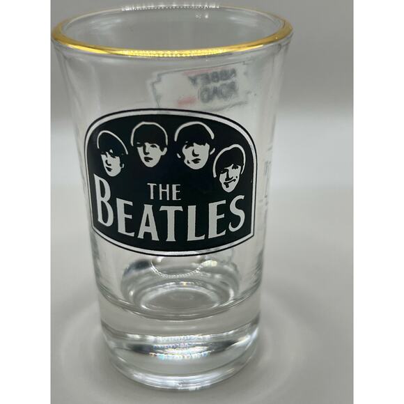 Beatles Collectable Gold Rimmed Shot Glass - Picture 1 of 5